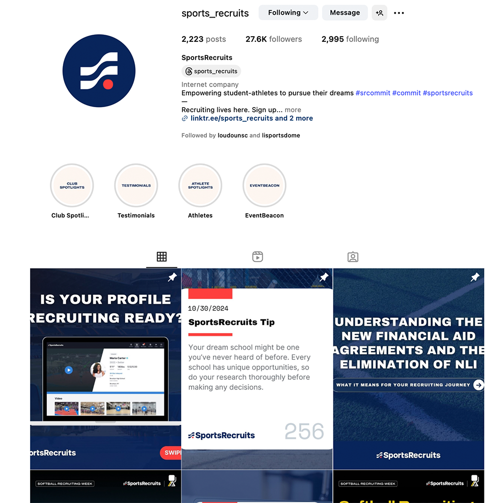 SportsRecruits Instagram